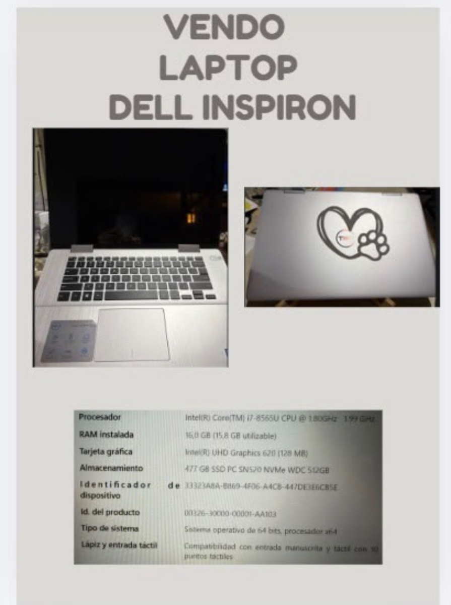 Notebook Dell Inspiron tach 2 en 1