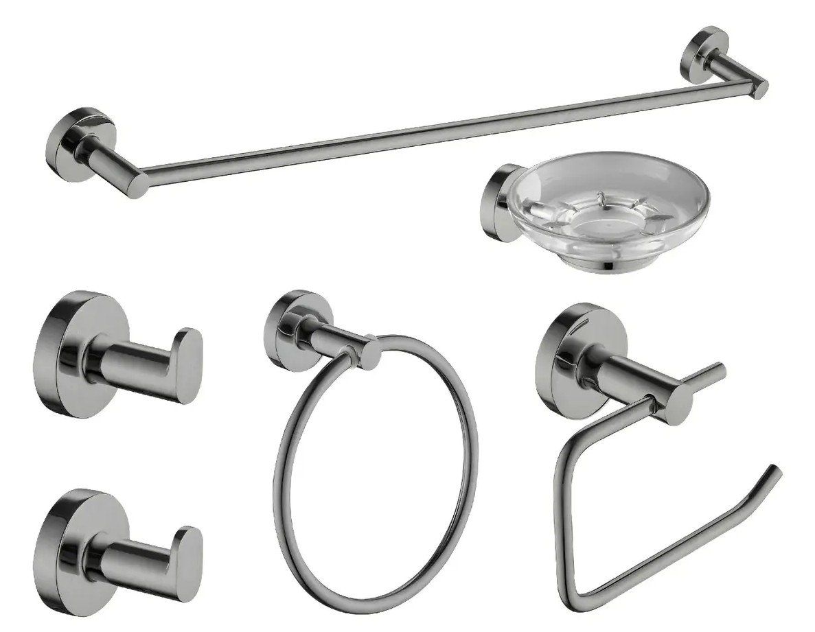 Set Accesorios Baño 6 Piezas Piazza 73229s Sensus Acero Inox