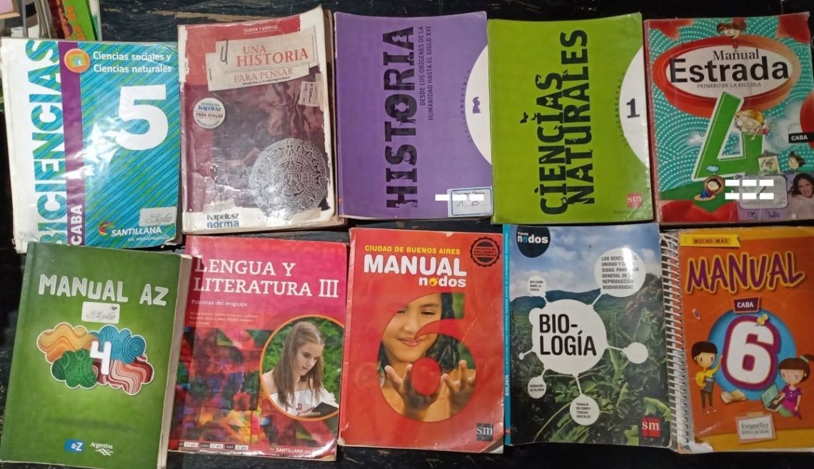 Libros, manuales, de primaria y de secundaria (hay tambien de ingles)