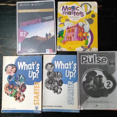 Libros, manuales, de primaria y de secundaria (hay tambien de ingles)